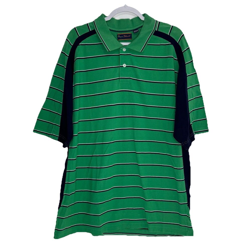Payne Stewart SUNDAY STRIPE Polo Shirt Men’s Golf Xl Green Blue